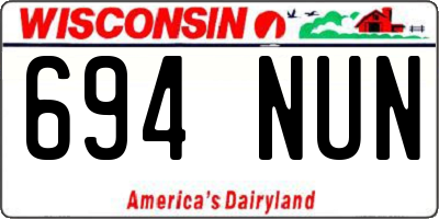 WI license plate 694NUN