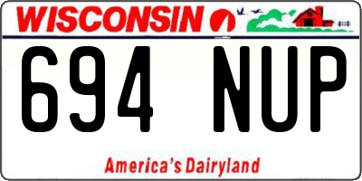 WI license plate 694NUP