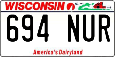 WI license plate 694NUR