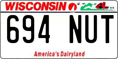 WI license plate 694NUT