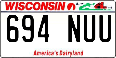 WI license plate 694NUU