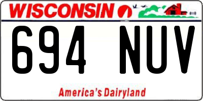 WI license plate 694NUV