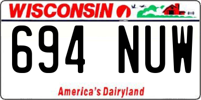 WI license plate 694NUW