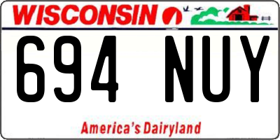 WI license plate 694NUY