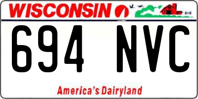 WI license plate 694NVC