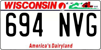 WI license plate 694NVG