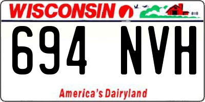 WI license plate 694NVH
