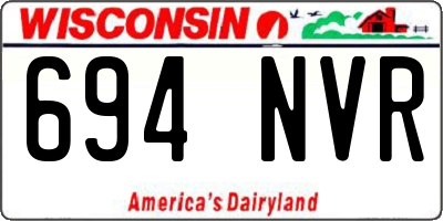 WI license plate 694NVR