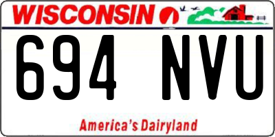 WI license plate 694NVU