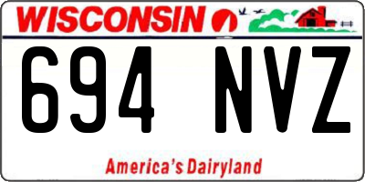 WI license plate 694NVZ