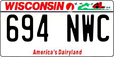 WI license plate 694NWC
