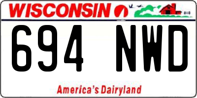 WI license plate 694NWD