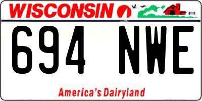 WI license plate 694NWE