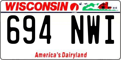 WI license plate 694NWI