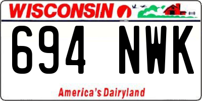 WI license plate 694NWK