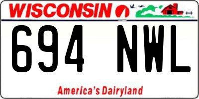 WI license plate 694NWL