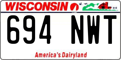 WI license plate 694NWT