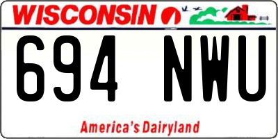 WI license plate 694NWU