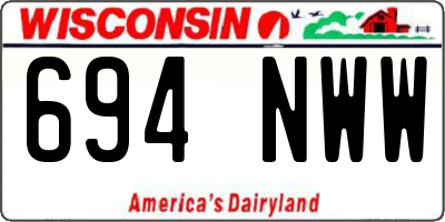WI license plate 694NWW