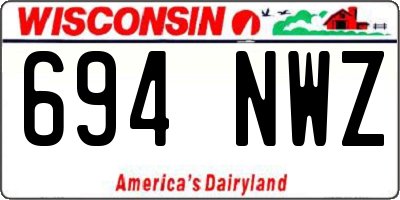 WI license plate 694NWZ