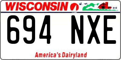 WI license plate 694NXE