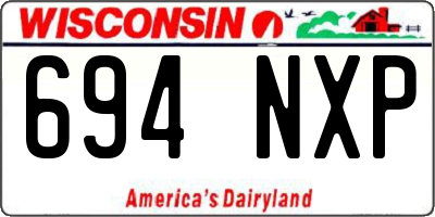 WI license plate 694NXP