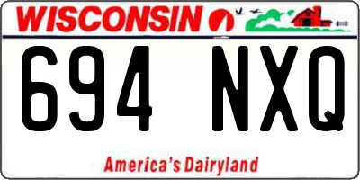 WI license plate 694NXQ