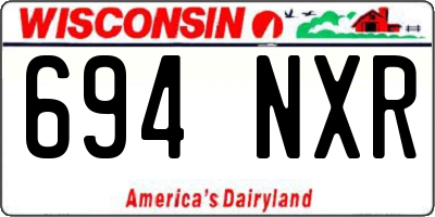 WI license plate 694NXR