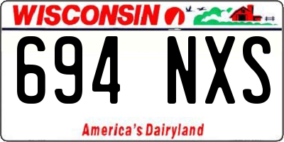 WI license plate 694NXS