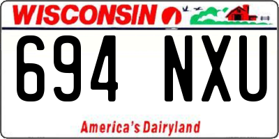 WI license plate 694NXU
