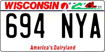 WI license plate 694NYA