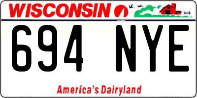WI license plate 694NYE