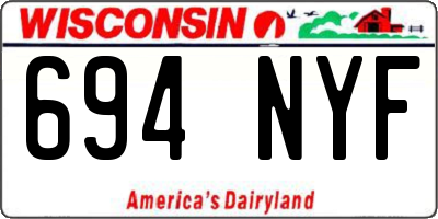 WI license plate 694NYF