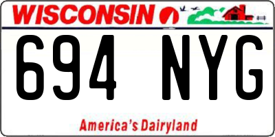 WI license plate 694NYG