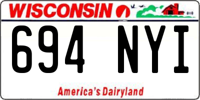 WI license plate 694NYI