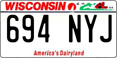 WI license plate 694NYJ
