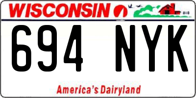WI license plate 694NYK