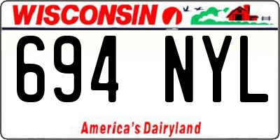 WI license plate 694NYL