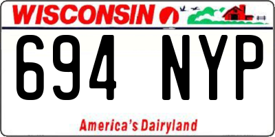 WI license plate 694NYP