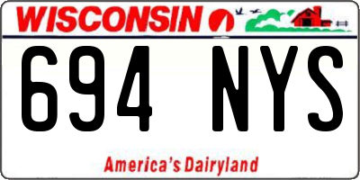 WI license plate 694NYS