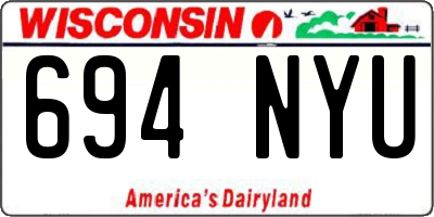 WI license plate 694NYU