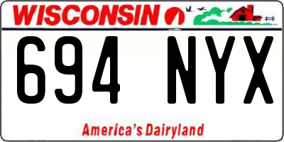WI license plate 694NYX