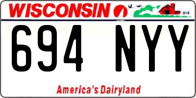 WI license plate 694NYY