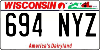 WI license plate 694NYZ
