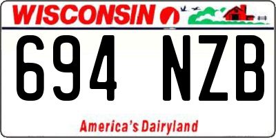 WI license plate 694NZB