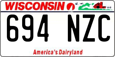WI license plate 694NZC