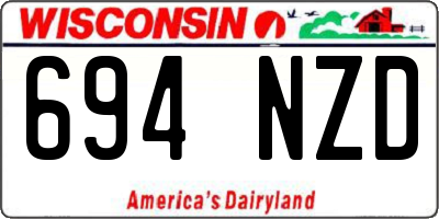 WI license plate 694NZD