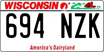 WI license plate 694NZK