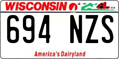 WI license plate 694NZS