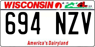 WI license plate 694NZV
